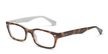 Ray-Ban 5150 Tortoise w/White Standard glasses - Tortoise / White - Angle View