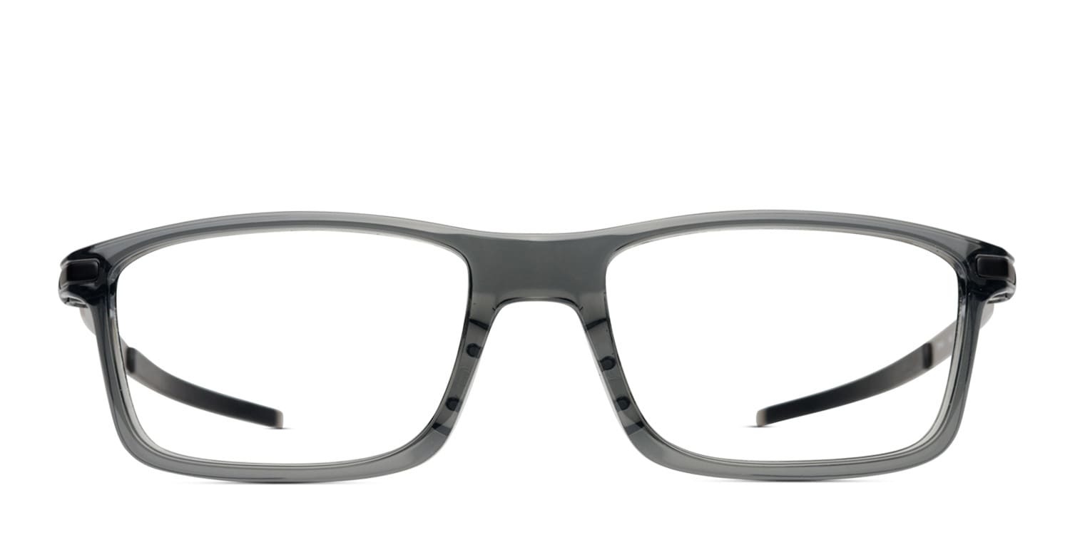Oakley Pitchman Clear Gray/Black glasses - Gray / Clear / Black - Frontal View