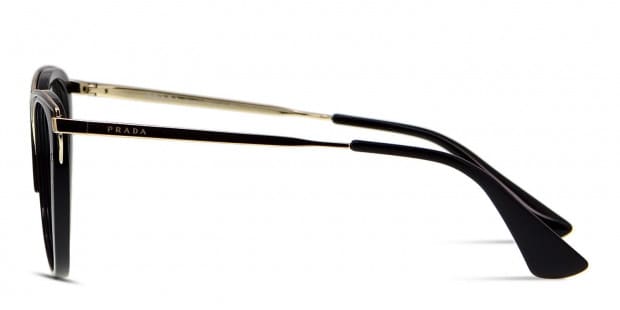 Prada PR 53UV Shiny Black Gold Prescription Eyeglasses
