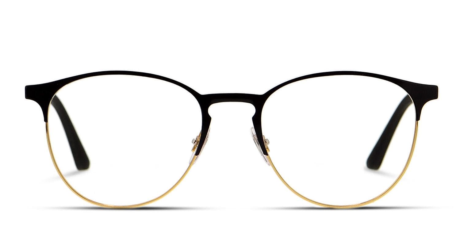 Ray-Ban RX6375 Black, Gold glasses - Black / Gold - Frontal View