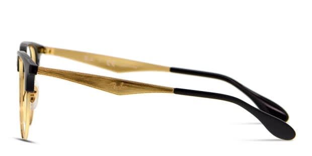 Ray-Ban 6396 Shiny Black w/Gold Eyeglasses | Includes FREE Rx Lenses