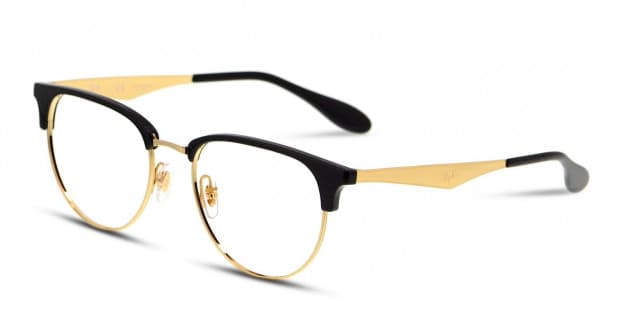 Ray Ban 6396 Shiny Black w Gold Eyeglasses Includes FREE Rx Lenses