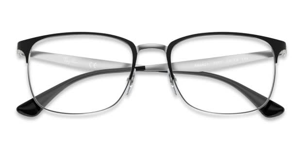 ネドベド Ray-Ban RX6421 Black/Silver Eyeglasses | Includes FREE Rx Lenses