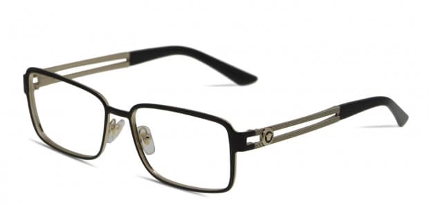 Versace 0VE1236 Shiny Black w Gold Prescription Eyeglasses