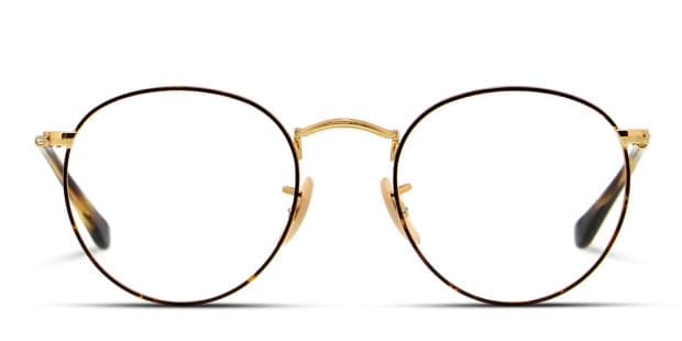 Ray-Ban RX3447V Round Metal Tortoise/Gold Eyeglasses | Includes