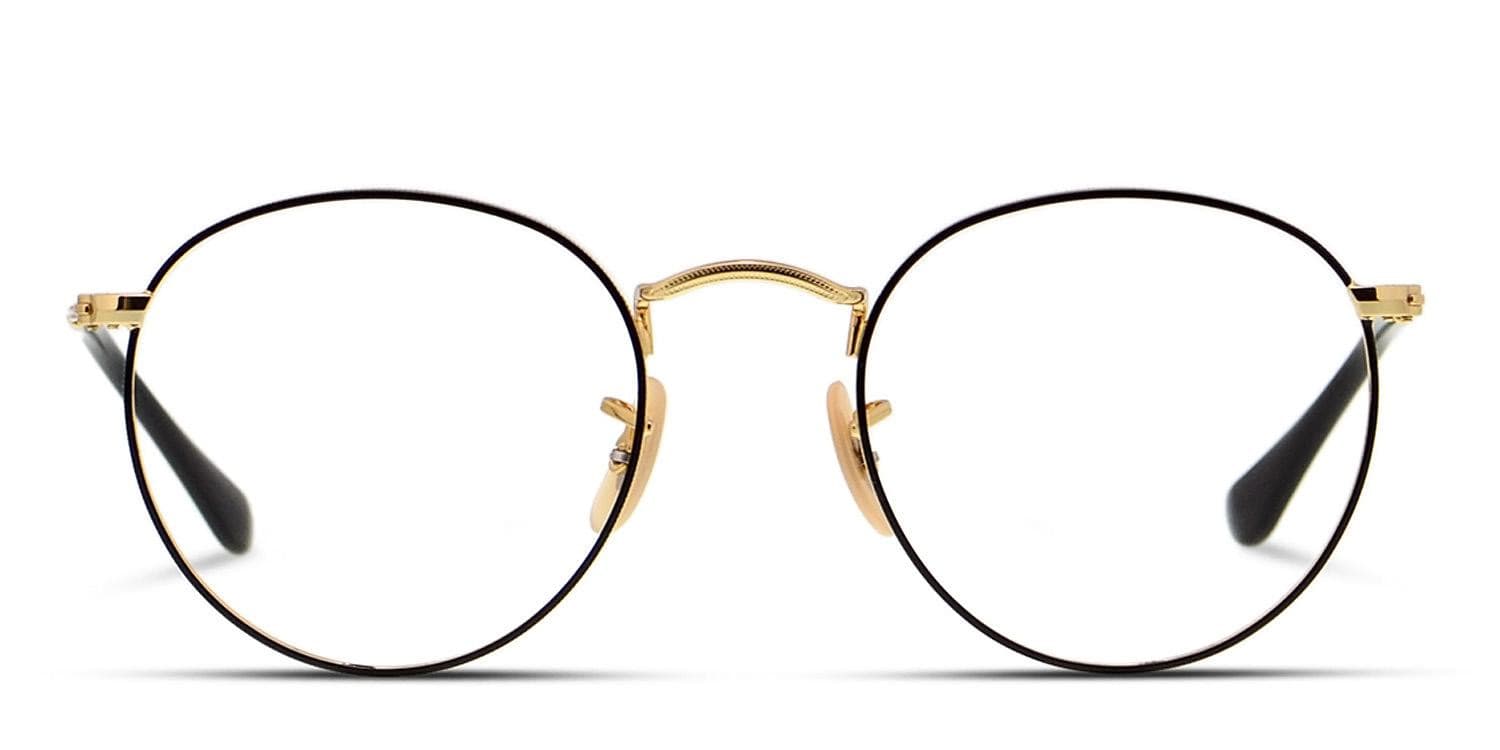 『EYE MAR 47 21 150 GOLD×BLACK』 Ray-Ban RX3447V Round Metal Black/Gold Eyeglasses | Includes FREE