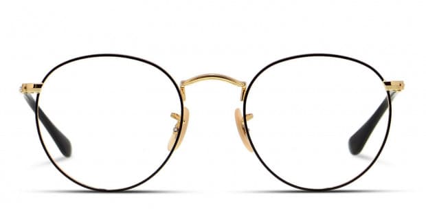 Ray ban round glasses black and gold 2025