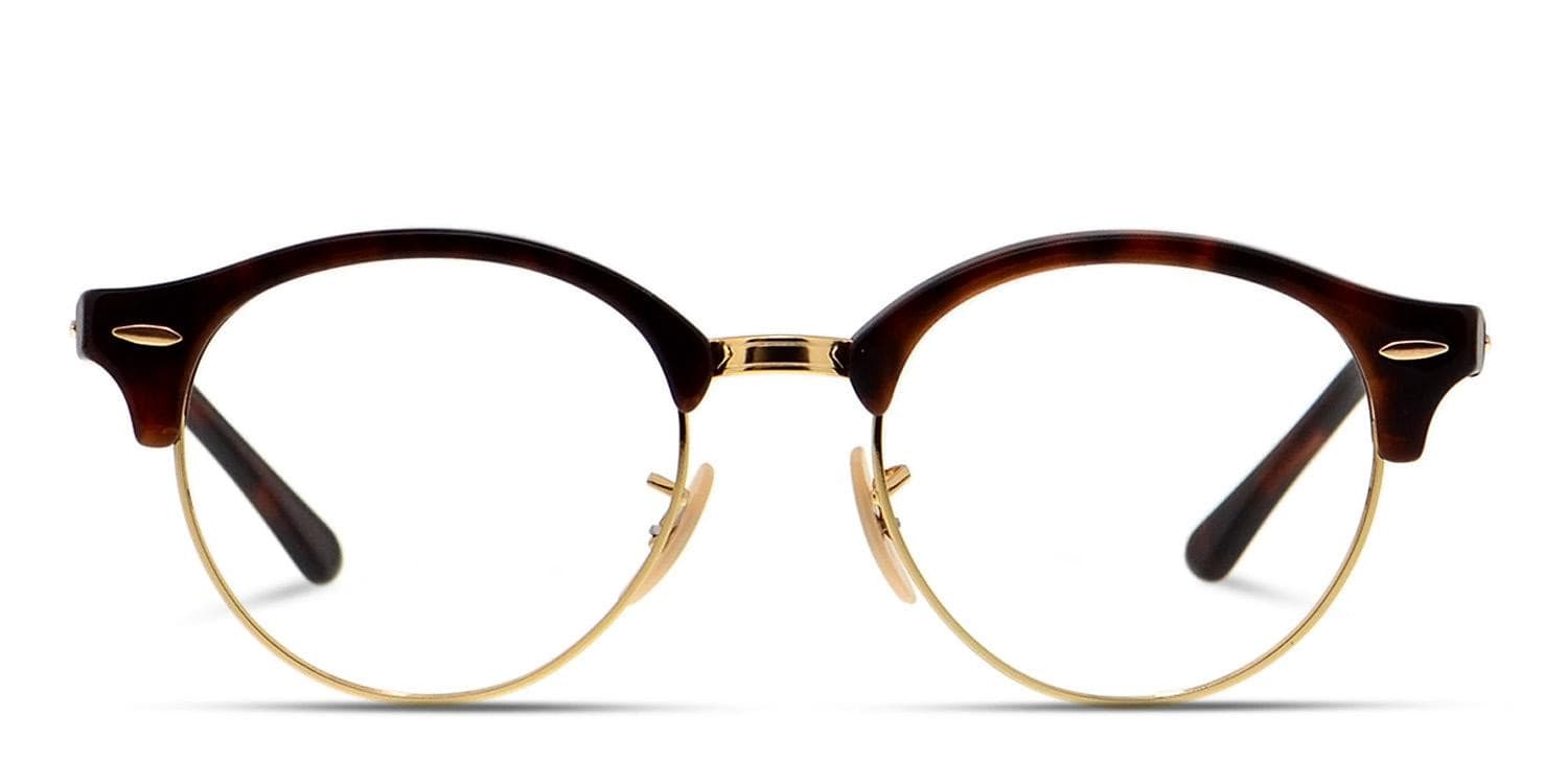 Ray-Ban RX4246V Clubround Tortoise/Gold Eyeglasses | Includes FREE