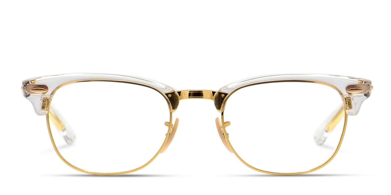 Ray-Ban RX5154 Clubmaster Clear/Gold Eyeglasses | Includes FREE Rx