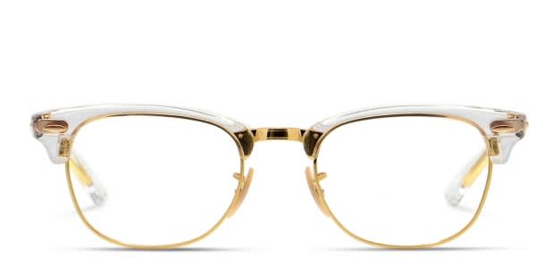 Ray-Ban RX5154 Clubmaster Clear/Gold Eyeglasses | Includes FREE Rx