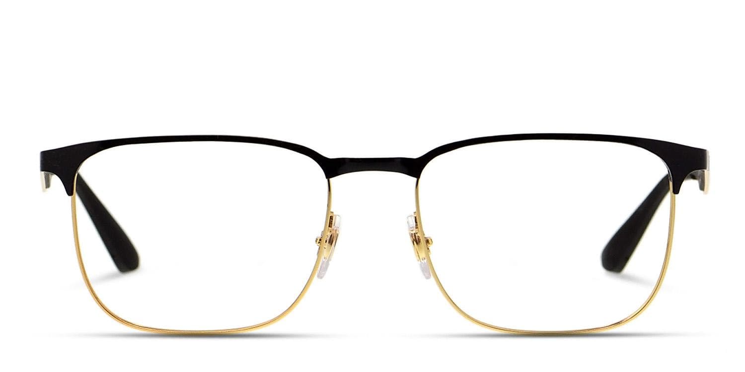 Ray-Ban 6363 Shiny Black/Gold Eyeglasses | Includes FREE Rx