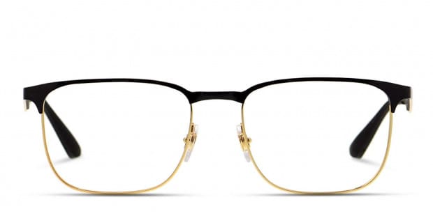 Ray-Ban 6363 Shiny Black/Gold Eyeglasses | Includes FREE Rx Lenses