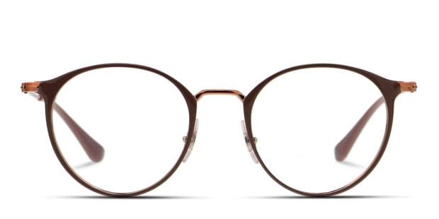 Ray-Ban 6378 Brown/Rose Gold Eyeglasses | Includes FREE Rx Lenses