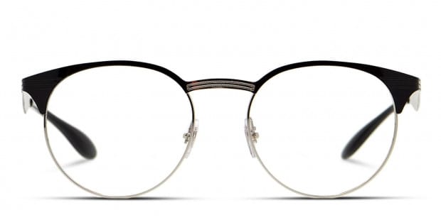 Ray Ban 6406 Black w Silver Prescription Eyeglasses