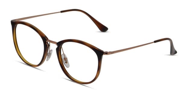 Ray-Ban Tortoiseshell Frame Sunglasses with Brown Lenses and Rose Gold Bridge Ray-Ban RX7140 Tortoise/Rose Gold Eyeglasses | Includes FREE  main image 4