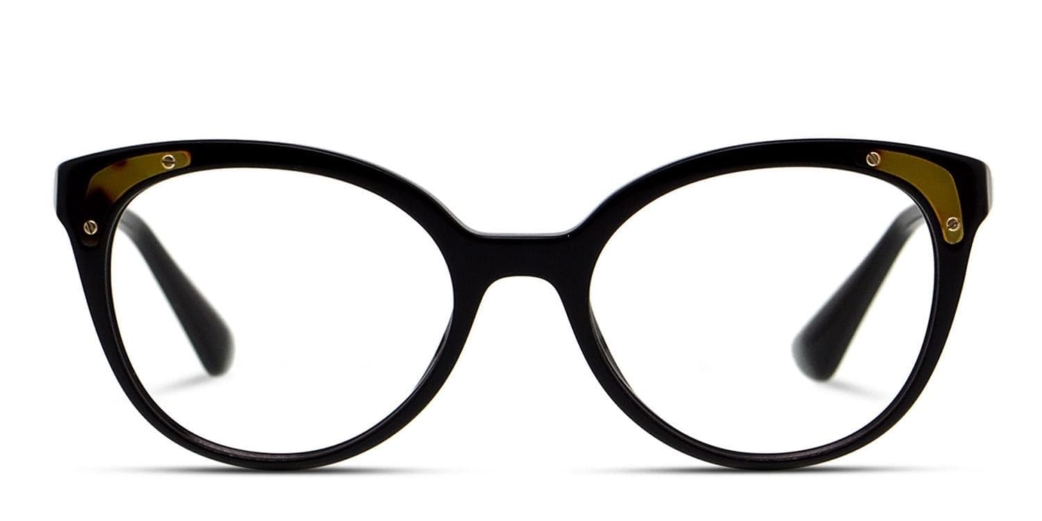 Prada PR 12UV Black w/Gold glasses - Black / Gold - Frontal View