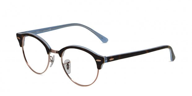 Ray-Ban RX4246V Clubround Tortoise/Rose Gold/Blue Prescription Eyeglasses