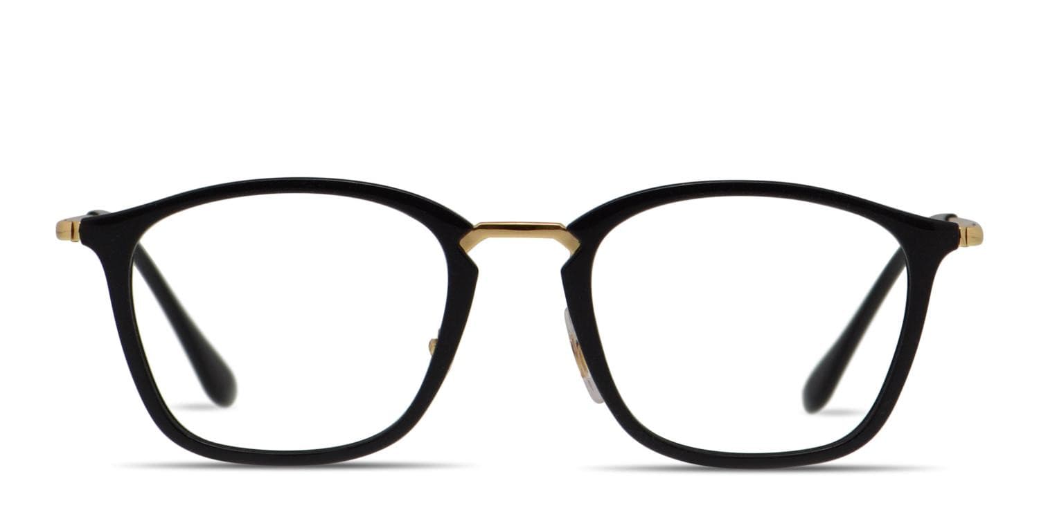 Ray-Ban 7164 Shiny Black/Gold Prescription Eyeglasses