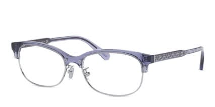 Coach HC6144 Purple/Gunmetal/Clear glasses - Purple / Gunmetal / Clear - Angle View