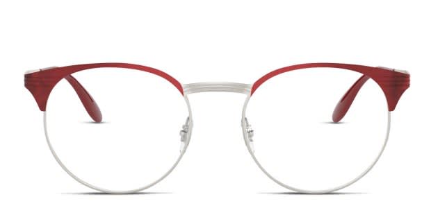 Ray-Ban 6406 Red/Silver Eyeglasses | Includes FREE Rx Lenses Ray-Ban 6406 Red/Silver Eyeglasses | Includes FREE Rx Lenses