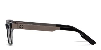 Spy Hale Shiny Black, Clear, Gunmetal glasses - Shiny Black / Clear / Gunmetal - Side View