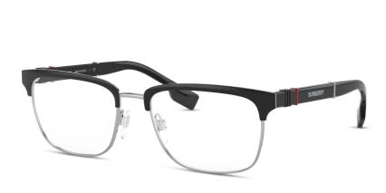Burberry BE1348 Alba Black, Silver glasses - Black / Silver - Angle View