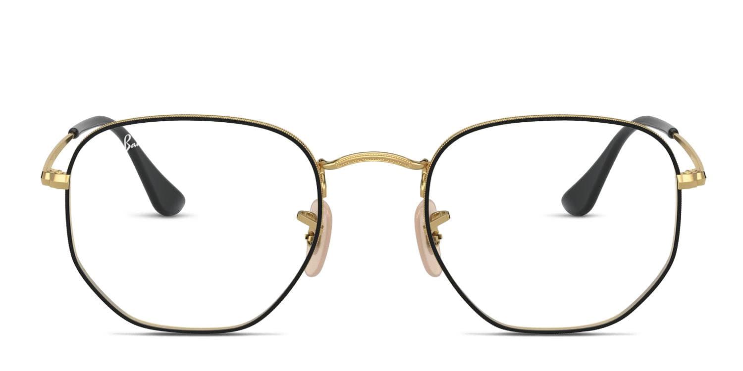 Ray-Ban RX6448 Black/Gold glasses - Black / Gold - Frontal View