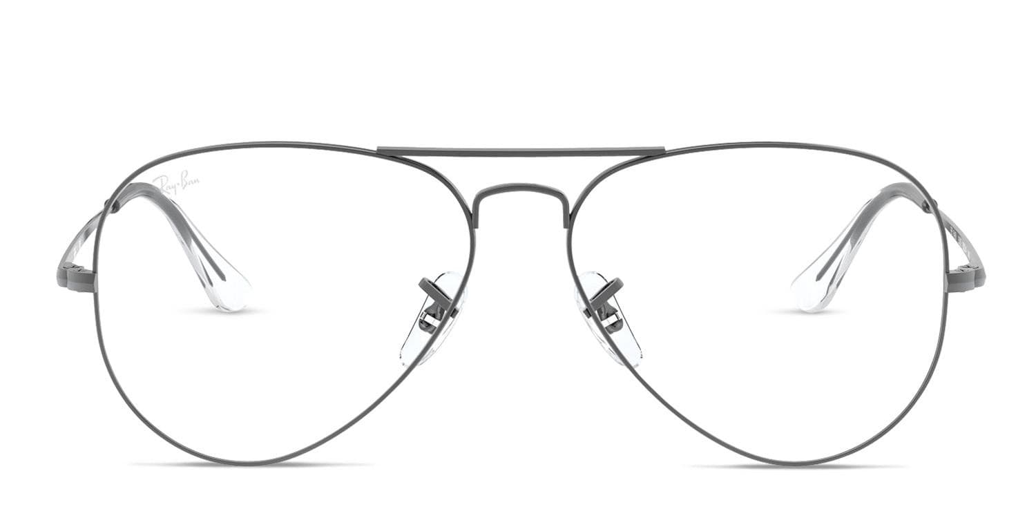 Ray-Ban RX6489 Aviator Gunmetal glasses - Gunmetal - Frontal View