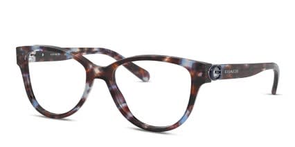 Coach HC6153 Tortoise, Blue glasses - Tortoise / Brown / Blue - Angle View