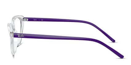 Ray-Ban RX7188 Clear/Purple glasses - Clear / Purple - Side View