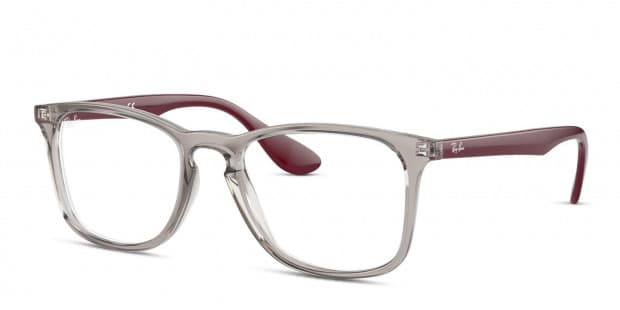 Ray Ban 7074 Gray Clear Red Eyeglasses Includes FREE Rx Lenses