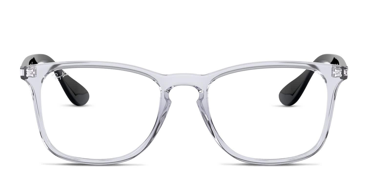 Ray-Ban 7074 Clear/Black Eyeglasses | Includes FREE Rx Lenses