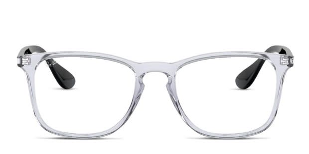 Ray-Ban 7074 Clear/Black Eyeglasses | Includes FREE Rx Lenses