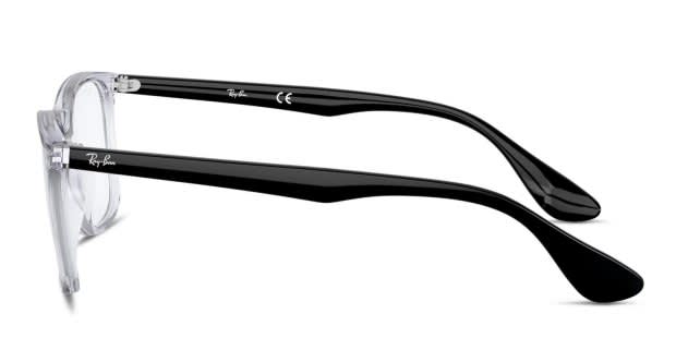 Ray-Ban 7074 Clear/Black Eyeglasses | Includes FREE Rx Lenses
