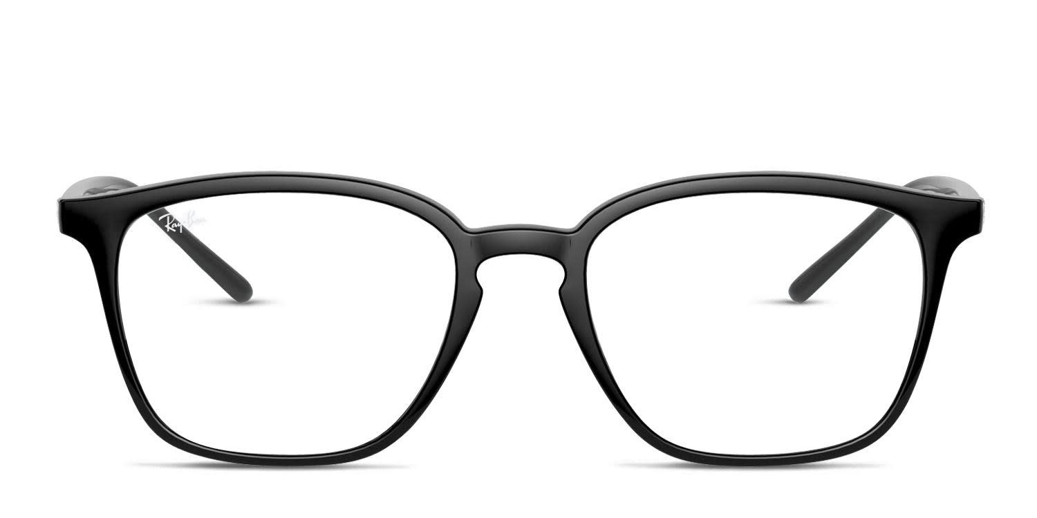 Ray-Ban RX7185 Shiny Black Eyeglasses | Includes FREE Rx Lenses