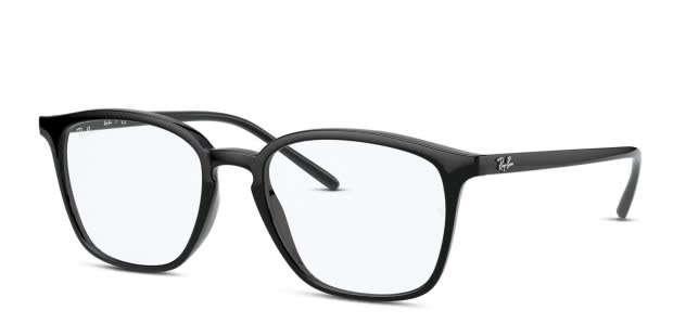 Ray-Ban RX7185 Shiny Black Eyeglasses | Includes FREE Rx Lenses