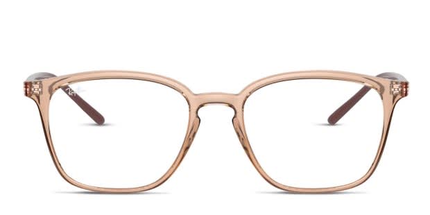 Ray-Ban RX7185 Brown/Clear/Red Eyeglasses | Includes FREE Rx Lenses