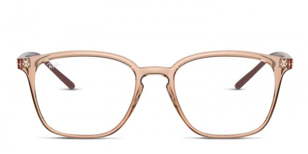 Ray-Ban RX7185 Brown/Clear/Red Eyeglasses | Includes FREE Rx Lenses