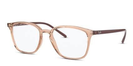Ray-Ban RX7185 Brown, Clear, Red glasses - Brown / Red / Clear - Angle View