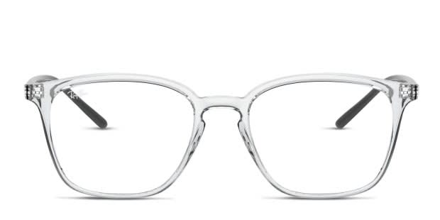 Ray-Ban RX7185 Clear/Black Eyeglasses | Includes FREE Rx Lenses
