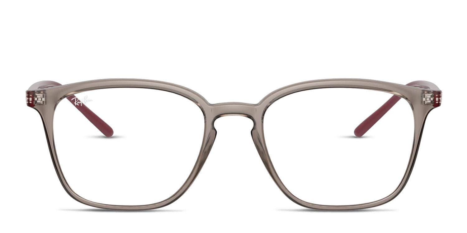 Ray-Ban RX7185 Gray, Clear, Red glasses - Gray / Clear / Red - Frontal View