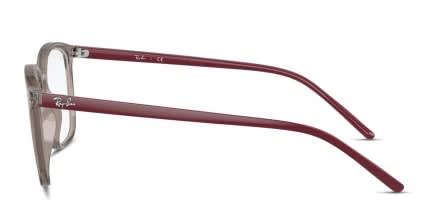 Ray-Ban RX7185 Gray, Clear, Red glasses - Gray / Clear / Red - Side View