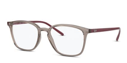 Ray-Ban RX7185 Gray, Clear, Red glasses - Gray / Clear / Red - Angle View
