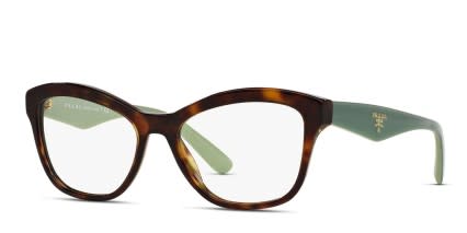 Prada PR 29RV Tortoise, Green glasses - Tortoise / Green - Angle View