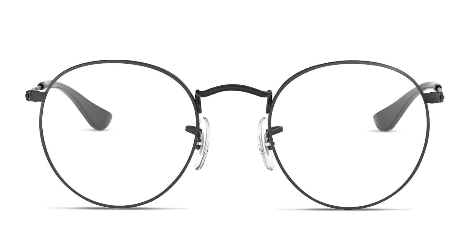 Ray-Ban RX3447V Round Metal Black glasses - Black - Frontal View