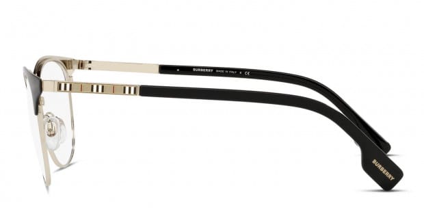 Burberry black and gold eyeglasses sales