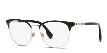 Burberry BE1355 Sophia Black, Gold glasses - Black / Gold - Angle View