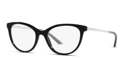 Prada PR 17WV Shiny Black glasses - Shiny Black - Angle View