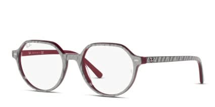 Ray-Ban RX5395 Thalia Gray/Red glasses - Gray / Red - Angle View