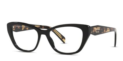 Prada PR 19WV Black/Tortoise glasses - Black / Tortoise - Angle View